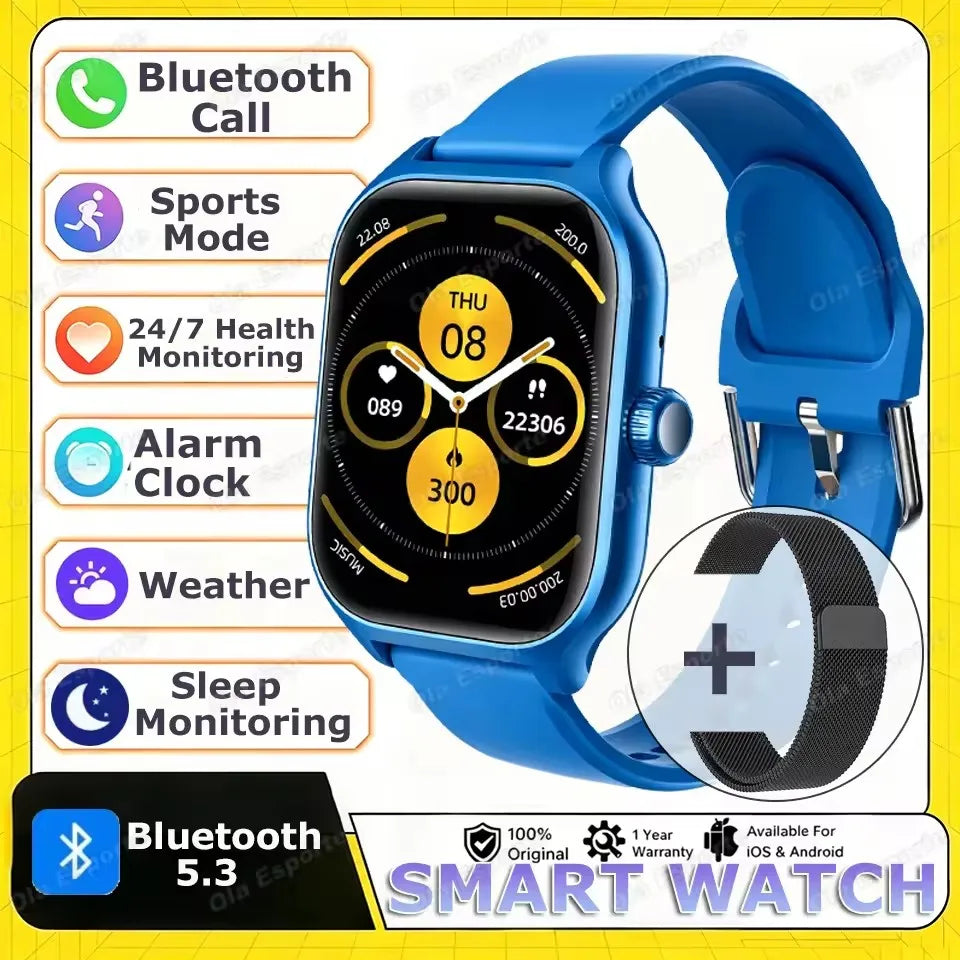 2026 New Smart Watch Bluetooth Call Message Reminder 24 Hour Health Monitoring Smart Watch Gift for Men and Women