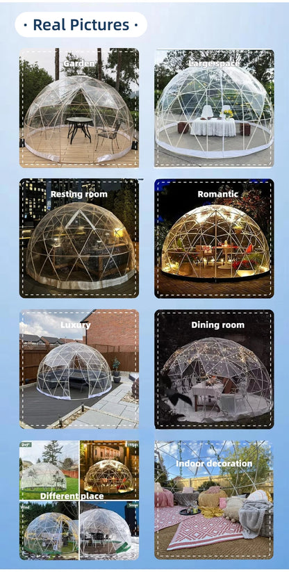 Geodesic Dome Tent Transparent Bubble Camping Tent Luxury Outdoor Resort Garden Customized
