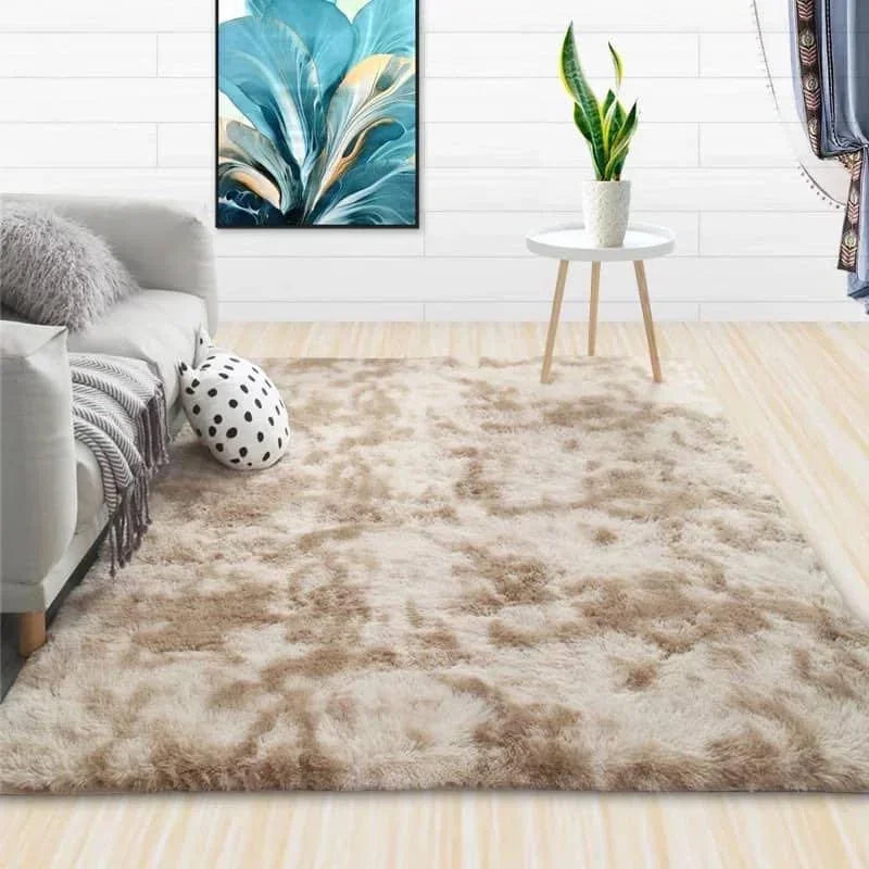 VIKAMA Black Fluffy Shaggy Rug Ultra Soft Plush Non-Slip Washable Carpet for Bedroom, Living Room, Cozy Home Decor
