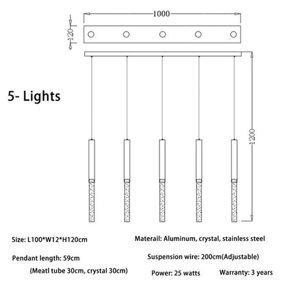 Nordic Minimalist Indoor Pendant Light Fixture Modern Ceiling Crystal Led Chandelier Long Hanging Lamp for Staircase Living Room