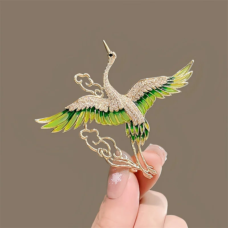 Exquisite Shiny Rhinestone Hummingbird Brooches For Women Clothing Coat Jewelry Accessries Gift