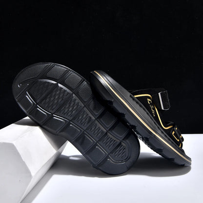 Leisure Men's Slides Outdoor Man Sandals Summer Outdoor Slippers with Adjustable Buckle Beach Shoes Vacation Wading Aqua Shoes