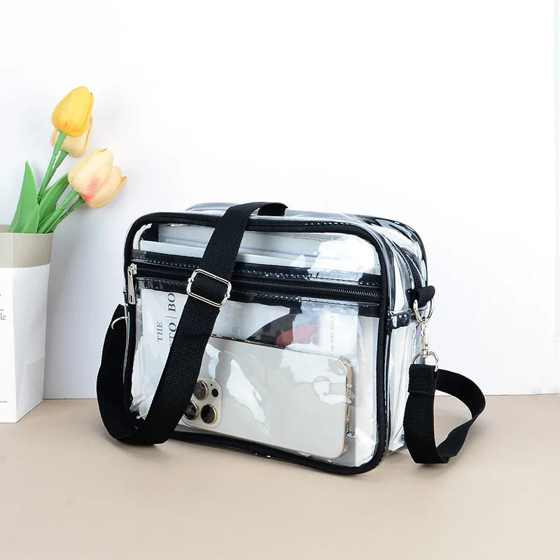 Clear PVC Crossbody Bags For Women, Waterproof Vacation Travel Beach Shoulder Bag For Outdoor, Summer Ladies Handbags Gifts