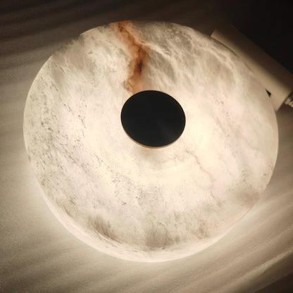 Simple LED round Natural Marble alabaster Ceiling Lamp Living Room Bedroom Corridor Circular Ultra-thin All-copper Wall Lamp