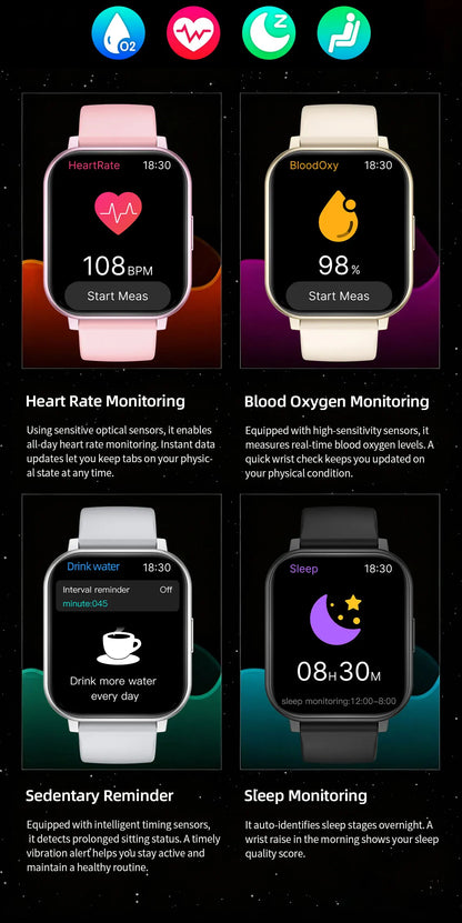LIGE 2026 New Smart Watch Women Men Bluetooth Talking Blood Oxygen Heart Rate Monitoring Smart Watch For Women Men Holiday Gift