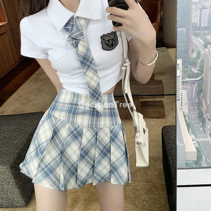 2025 school dresses sailor suit plain pleated skirt jk uniforms cosplay college middle school costume short skirt jk suit girls