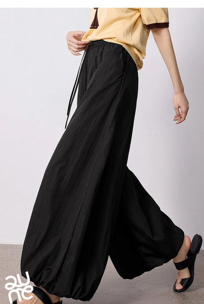 TOYOUTH Women's Wrinkle-Resistant Wide Leg Pants 2026 Summer New Straight Cut Bud Trousers, Travel Friendly