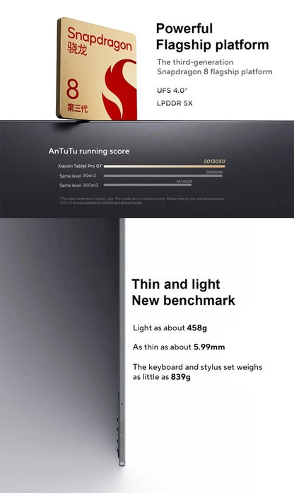 Big Discount Lenovo Xiaoxin Pad Pro GT Snapdragon 8 Gen3 LCD Screen 8860mAh 68W Super Fast Charging 13MP Front 13MP Rear Tablet