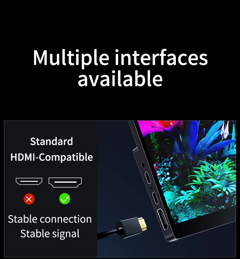 VCHANCE 13.3'' OLED Portable Monitor 1920x1080p Metal Frame with Stand 100%DCI-P3 Office Travel Display Extender for Laptop Mac