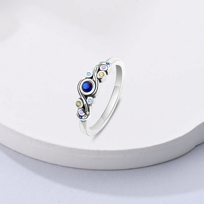 Original 925 Sterling Silver Ring Colorful Diamonds Cubic Zircon Finger Ring For Women Jewelry Wedding Engagement Birthday Gift