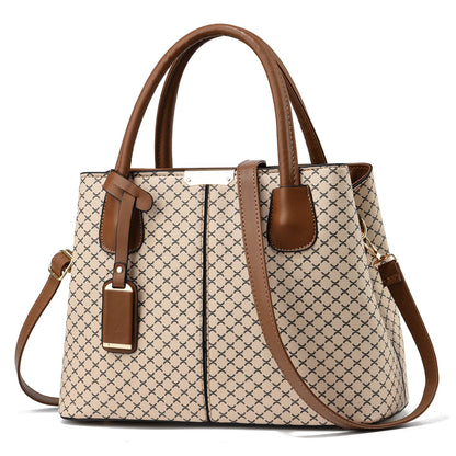 High-grade light luxury vintage printed women's handbag, temperament fashion texture, foreign style all shoulder crossbody bag