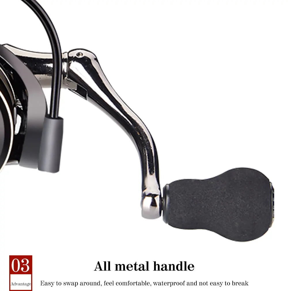 Spinning Reel Max Drag 12KG for Fishing AC800-7000 Reel Metal Spool Handle Sea Jig Carp Reel Fishing Coil Wheel