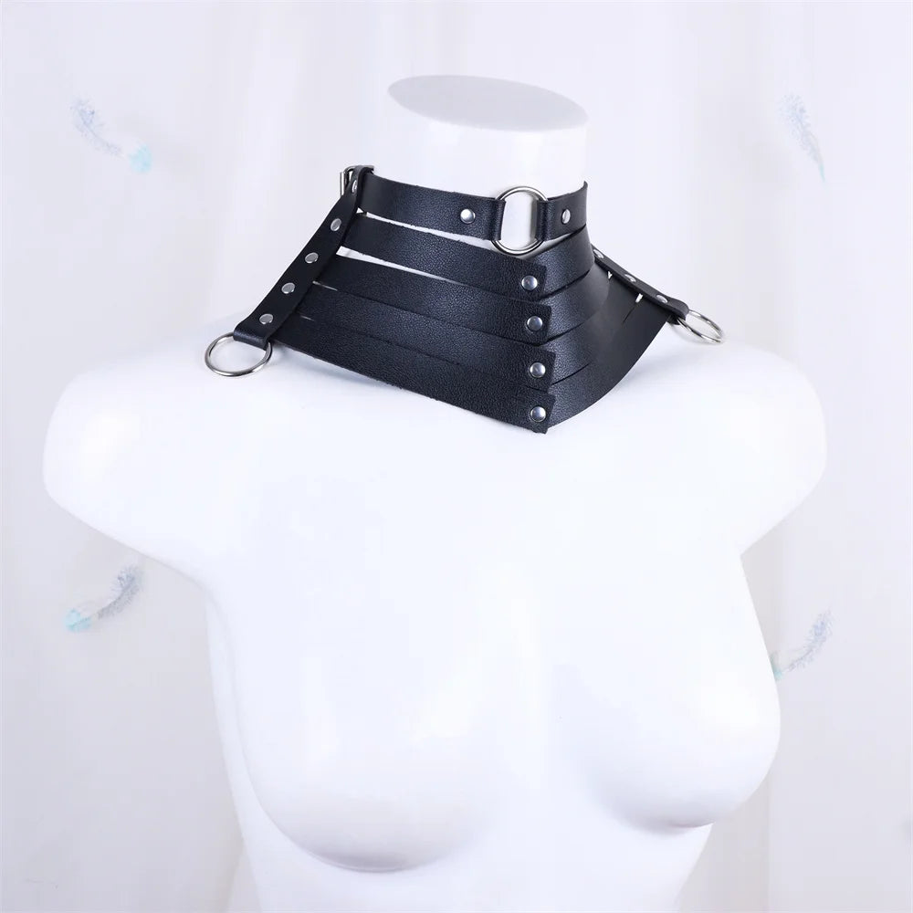 Black Sexy Trendy Rock Gothic Collar Necklaces Jewelry Gothic Leather Belt Rivets Harajuku Punk Choker Necklace for Women Gift