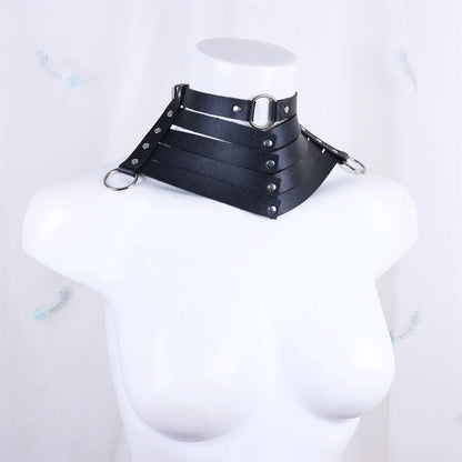 Black Sexy Trendy Rock Gothic Collar Necklaces Jewelry Gothic Leather Belt Rivets Harajuku Punk Choker Necklace for Women Gift