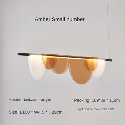 Nordic Blue Amber Acrylic Pendant Lights Living Room Makaron Hanging Lamp for Bedroom Dinning Room