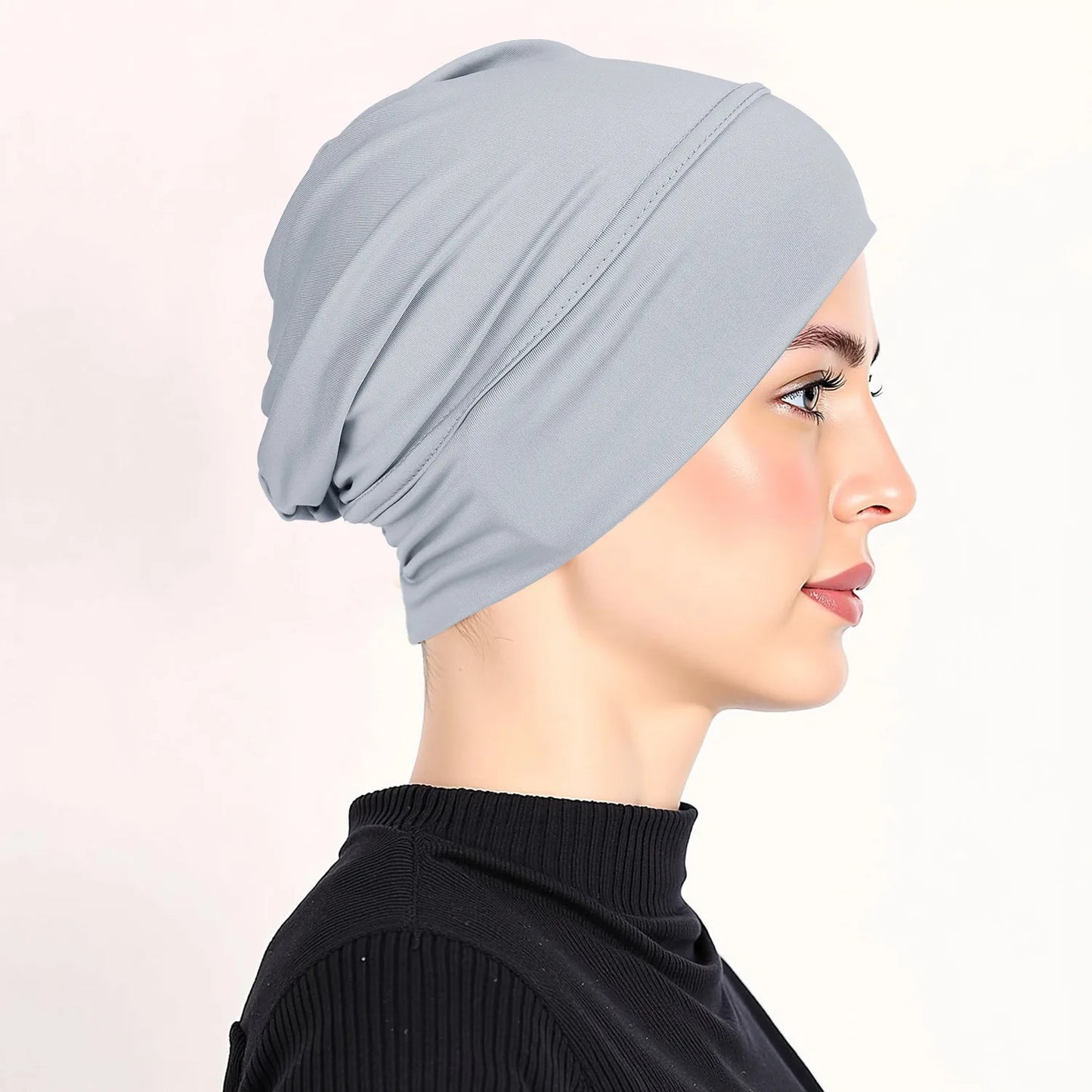 Soft Modal Inner Hijab Cap Muslim Stretch Turban Cap Islamic Underscarf Bonnet Hat Female Headband Tube Cap Turbante