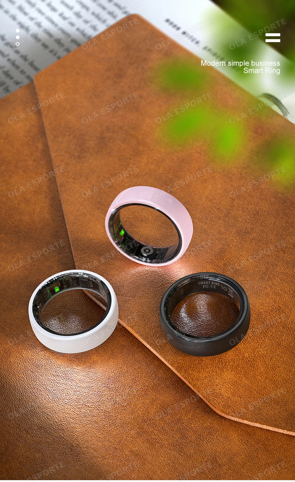 2026 New Hot Couple Smart Ring with Charging Case Heart Rate Sleep Health Monitor Pedometer Fashion Ceramic Ring For Android IOS