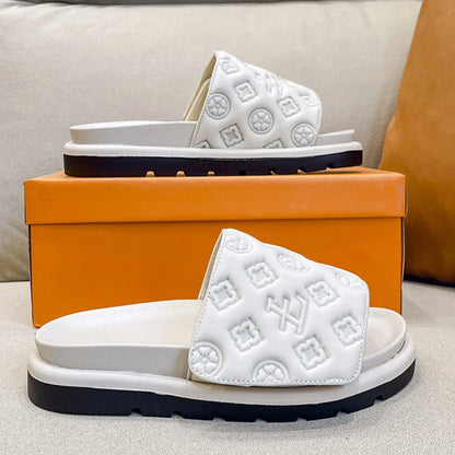 Magic Tape Flat Slippers Women Summer Luxury Shoes woman Brand Platform Sandals Ladies Height Increase Flats Slides Slippers