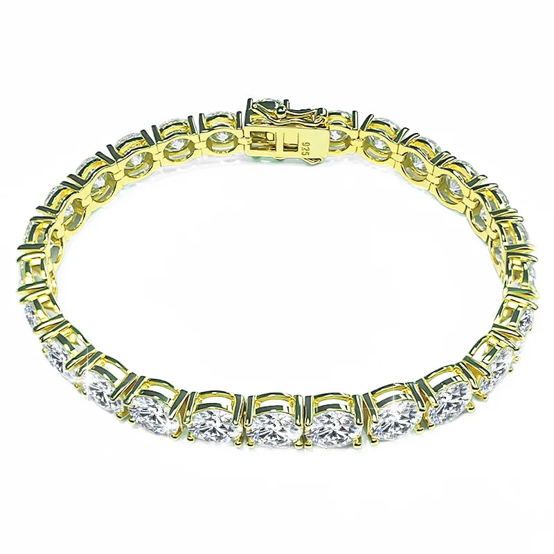 Luxury  Jewelry VVS Moissanite  Sterling Silver 925 Fashion Moissanite Tennis Chain Bracelet and Necklace For Women