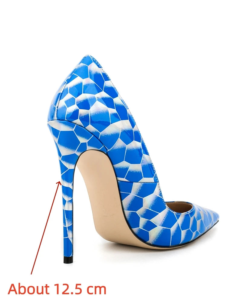 Multicolor Abstract Graffiti Print Pointed Toe Stiletto Pumps, Women Thin Heel Evening Shoes for Wedding, Formal Party and Night