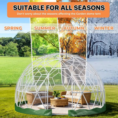 Upgraded Weatherproof Geodesic Dome Greenhouse Bubble House Camping Tent for 2-4 People, Suitable for Garden, Outdoor, and Party