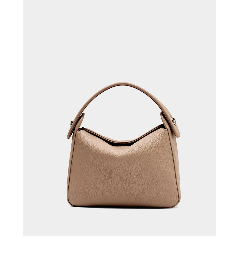Burminsa Cowhide Genuine Leather Tote Shoulder Bags For Women 2026 Luxury Designer Crossbody Purses Bucket Work Ladies Handbags
