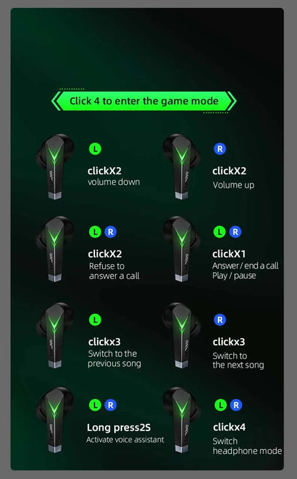 Choice US Lenovo LP6 Bluetooth 5.0 Headphones 9D Strong Deep Bass Music Sound Earbuds Sweatproof Cinema Sound Earphones