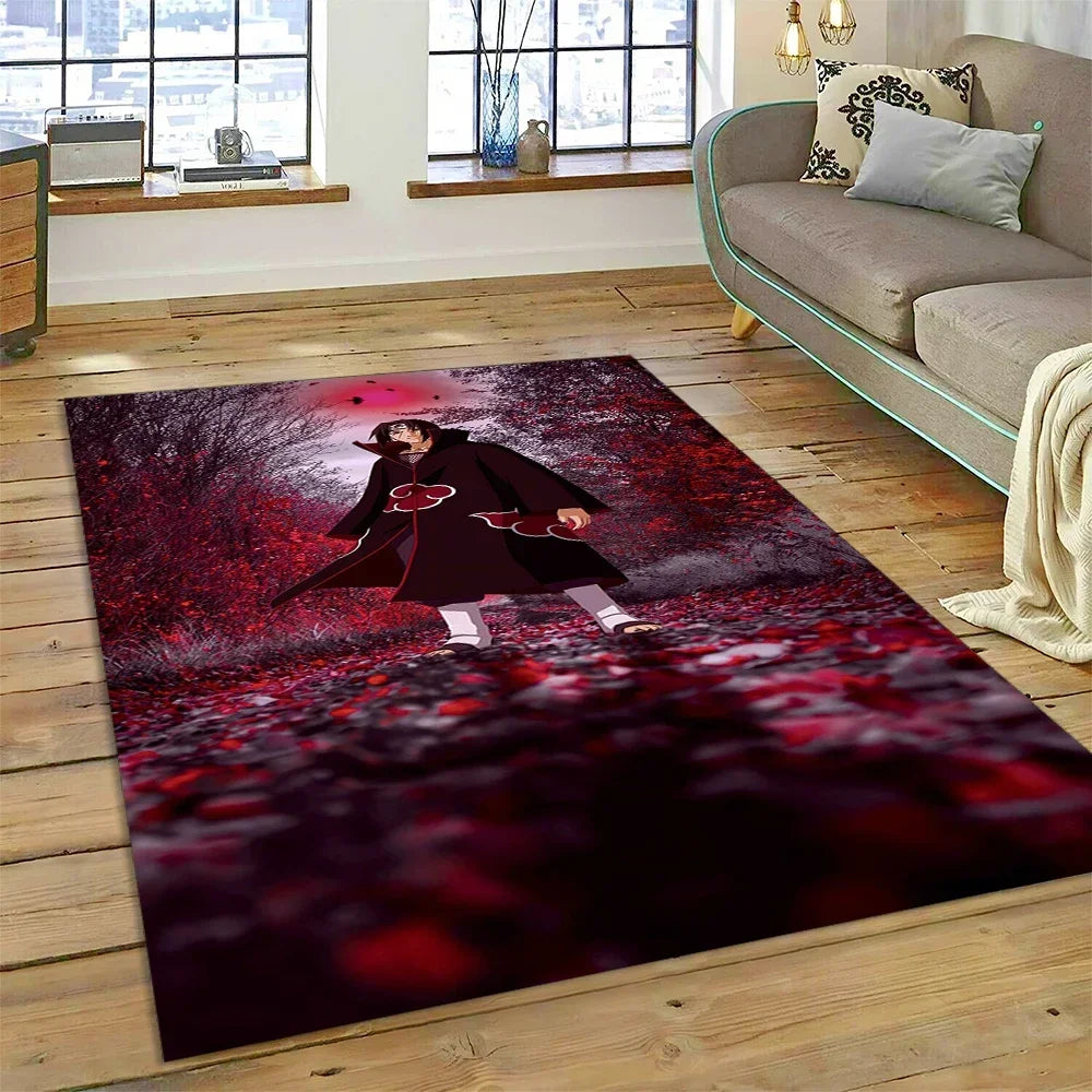 Cartoon 3D I-Itachi Japan Anime Carpet Rug for Living Room Bedroom Home Sofa Decoration,Kids Play Area Rug Non-slip Floor Mat