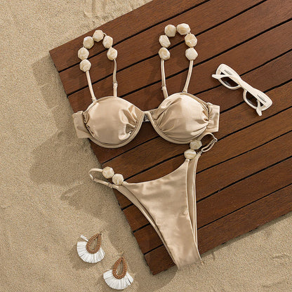 2026 Sexy Bikini Set High Waist Golden Printed Women Swimwear Push Up Bikinis Swimsuit Female Biquini Bathing Suit