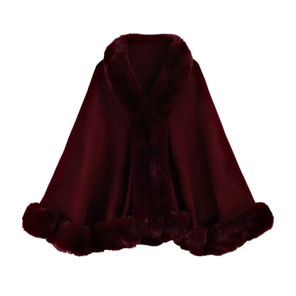 Women Winter Warm Shawl Thicken Coat Cardigan Cape Cloak Outer
