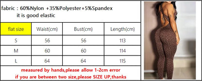 Women Sports Jumpsuits Leopard Deep V Bandage One Piece Yoga Pants Scrunch Workout Fitness Gym Training Athletic Tights Suits