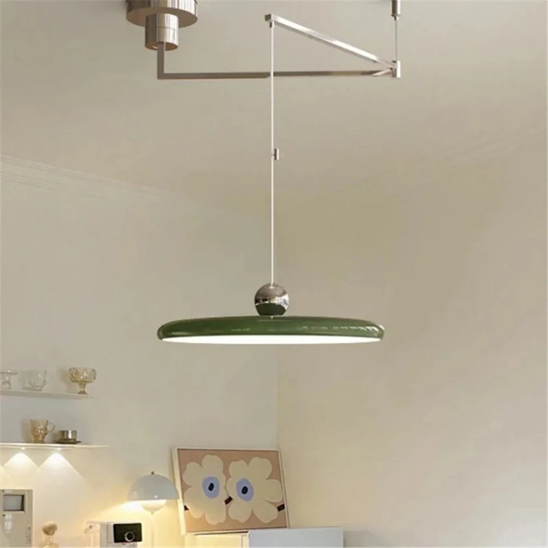 Nordic Cream Iron Swing Arm Lamp Adjustable Rotatable Pendant Wall Light for Bedside Living Room Desk Led Lights