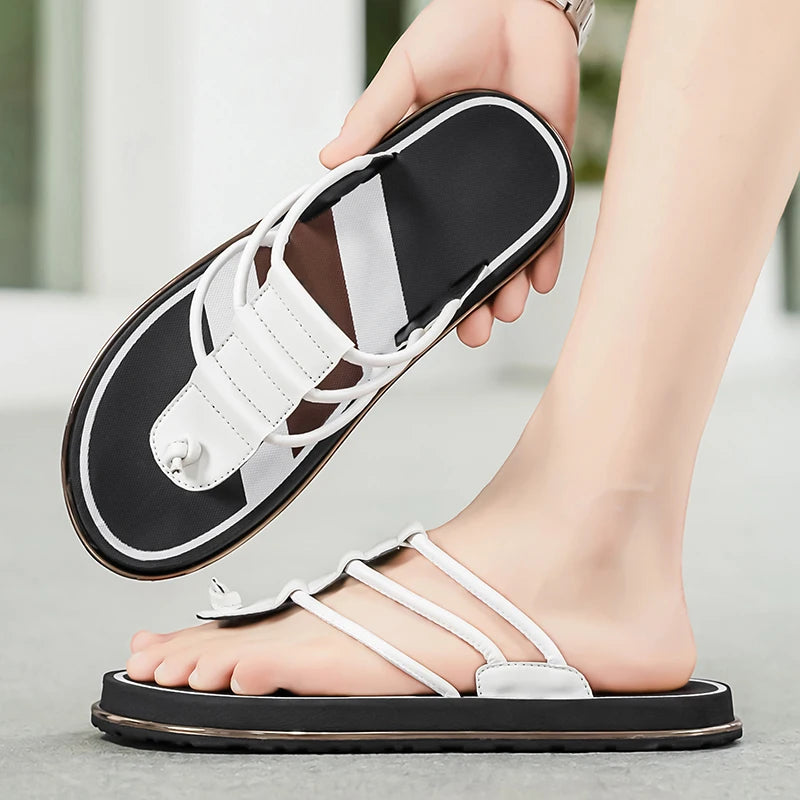 Stylish Summer Slippers for Men Outdoor Soft Sole Slides Leisure Walk Male Flip Flops Mens Casual Beach Shoes Sandals Sandalias
