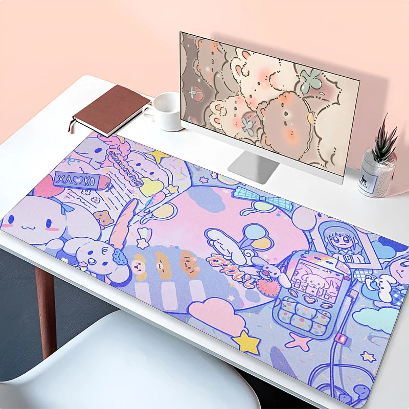 Kawaii Mouse Pad Laptop Anime Gamer Cabinet Keyboard Rug Cute Cartoon C-cinnamoroll Desk Mat PC Gaming Mousepad For Girl Gifts
