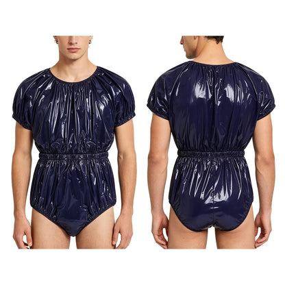 Men Women Waterproof Glossy Bodysuit Leak-proof Washable Diaper Cover Elderly Bedridden Special Needs Adaptive Jumpsuit Swimwear