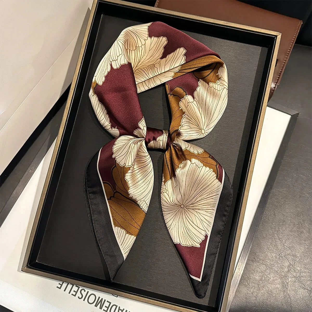 2025 New Paisley Print Silk Scarf for Women Square Hijab Soft Neck Tie Female Fashion Decoration Silk Headscarf 70*70cm Kerchief