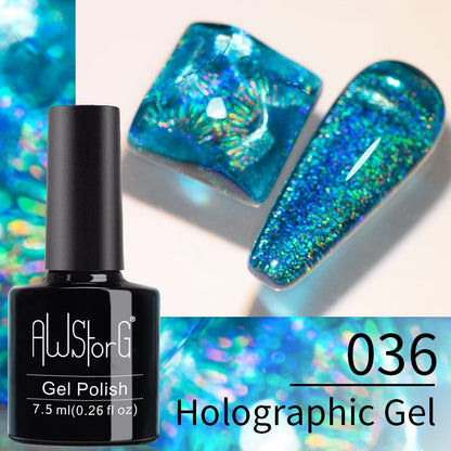 7.5ml Golden Light  Magnetic Gel Golden Gems Magnetic Gel Nail Polish Cat Nail Sparkling Glitter Semi Permanent Varnish