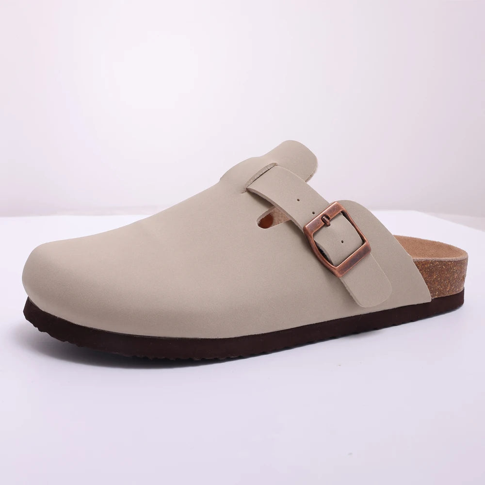 Evshine Men's Cow Suede Clogs with Arch Support Leather Mules Comfort Fashion Potato Shoe Women Cork Footbed Genuine Suede Clogs