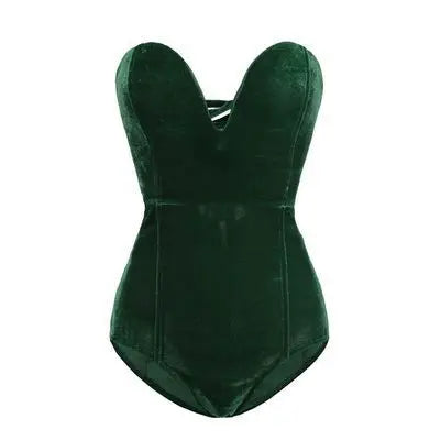 Sexy Jumpsuits Vintage Gothic Pleuche Bodysuits Ladies Elegant Jumpsuit Lace Up Overalls Ropa Mujer Women Clothing Playsuits New
