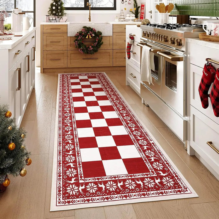 Garvee 5x7ft/9x12ft Christmas Area Rugs for Living Room Decoration Holiday Home Decoration Soft Non-Slip Rug Entrance Hall Doormat Bathroom Foot Mat