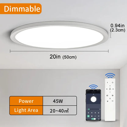 50CM Large Ceiling Lamp Smart APP/Remote Control Dimmable for Bedroom 48W Ceiling Lights AC 110/220V LED Lights for Living Room