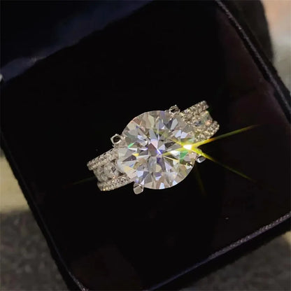 Real 2 Carat 8mm Moissanite Wedding Ring For Women Men 925 Sterling Silver Band D Color VVS Diamond Engagement Fine Jewelry Gift