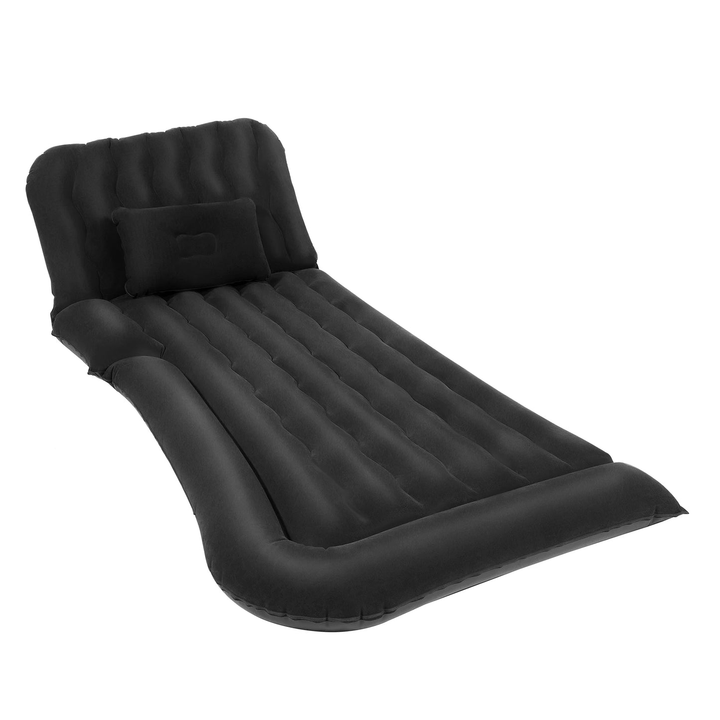 Universal Foldable Inflatable Bed Portable Inflatable Mattress Set Car Back Seat Sleeping Flocking Air Bed Cushion w/Pump+Pillow