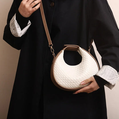Fashion Black Half Moon Bag Luxury Pu Leather Ladies Purses and Handbags Crossbody Women Shoulder Bags