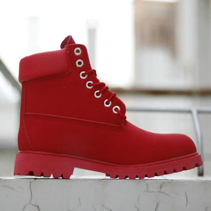 DOYUTIG Brand Split Leather Outdoor Boots For Men & Women Casual Couples Boots Fashion Mid Top Breathable Military Boots SG003