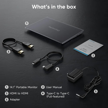 Dopesplay 14.1 inch Portable Lapdock Monitors with Keyboard HDR 1200P IPS External Screen Extender For Samsung Steam Deck Laptop