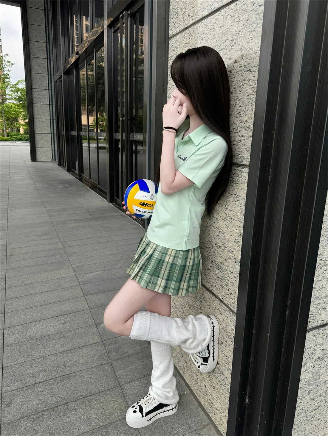 Japanese JK Uniform Polo Shirt and Skirt Suit Spring and Summer Wear Genuine All-match College Style Female Cute Lady Quiet