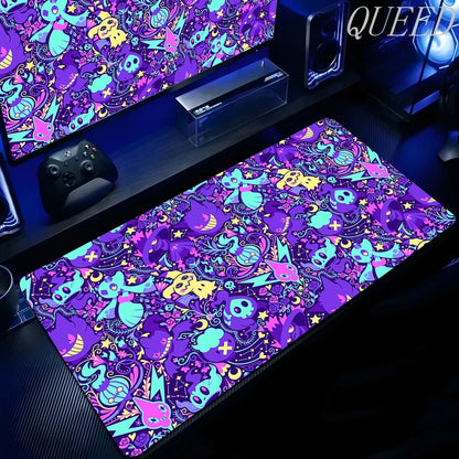 XXL Play Mat Laptop Black Gaming Accessories Mouse Pad Japan Anime Keyboard Rug PC P-pokemon Gengar Mousepad Gamer Keyboard Rug