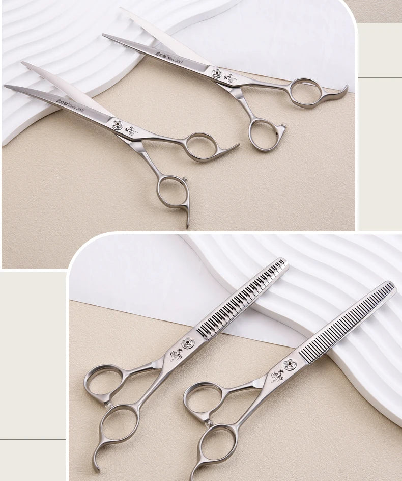 Fenice Slim Narrow Dog Grooming Scissors Set Straight/Curved/Thinner/Chunker Shears Scissors Specialized for KR and JP Groomers