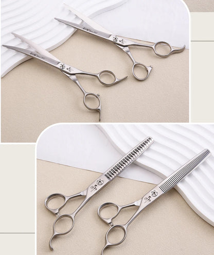 Fenice Slim Narrow Dog Grooming Scissors Set Straight/Curved/Thinner/Chunker Shears Scissors Specialized for KR and JP Groomers